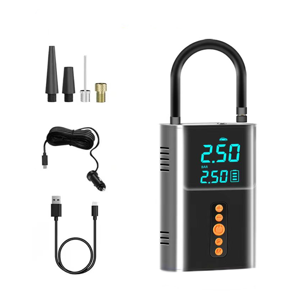 Dual-purpose lading og plugging av luftpumpe med Power Bank og dobbelt digital skjerm